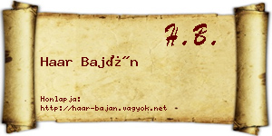 Haar Baján névjegykártya